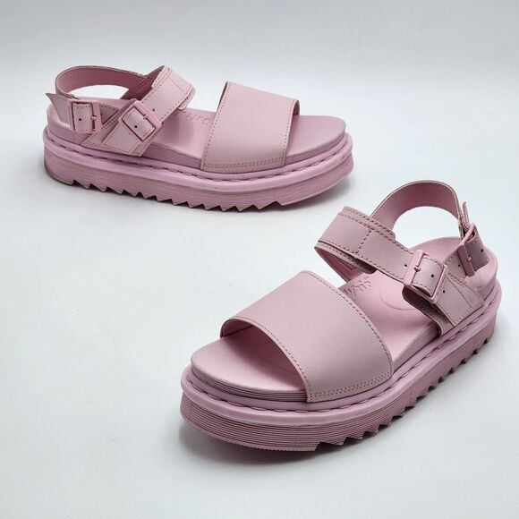 Dr. Martens Voss Mono Pink Hydro Leather Strap Sandals Size 9 - Picture 1 of 11